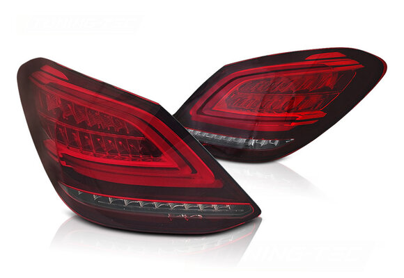 Achterlichten geschikt voor MERCEDES C-klasse W205 sedan 2014-2018 - LED - rood wit