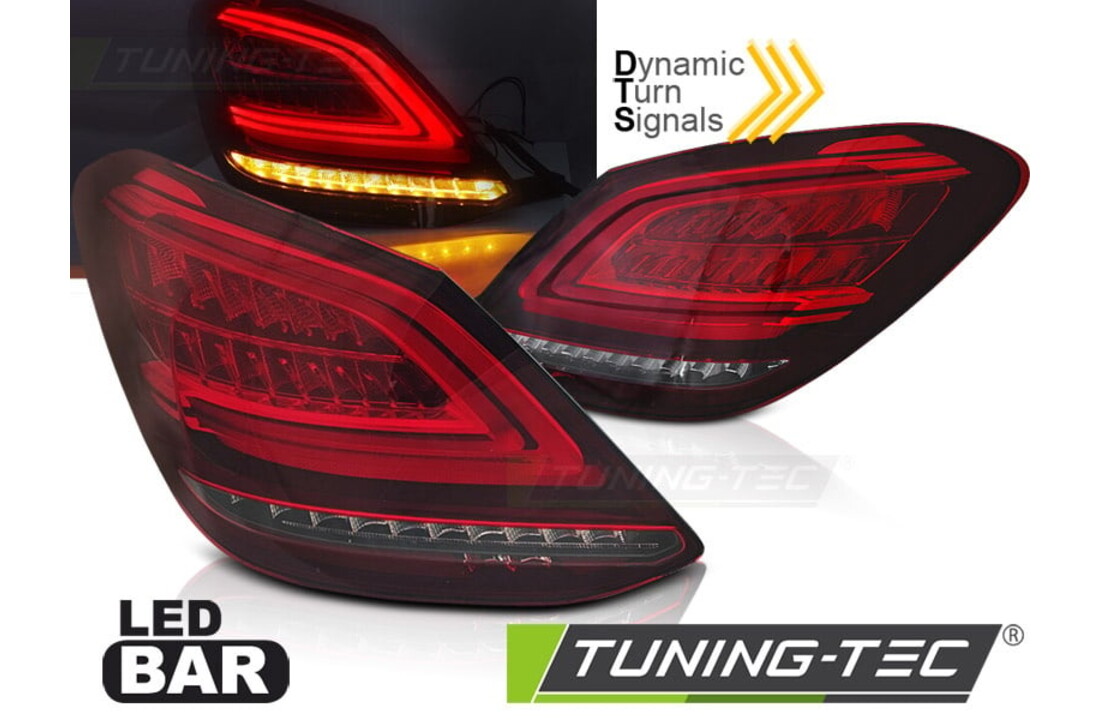 Achterlichten geschikt voor MERCEDES C-klasse W205 sedan 2014-2018 - LED - rood wit