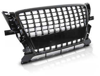 Grille geschikt voor AUDI Q5 2008-09/2012 - sport stijl - glanzend zwart