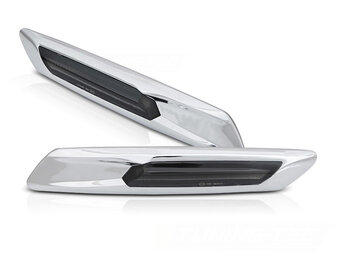 Zijkant knipperlichten geschikt voor BMW F10/F11 10-13 ZILVER SMOKE