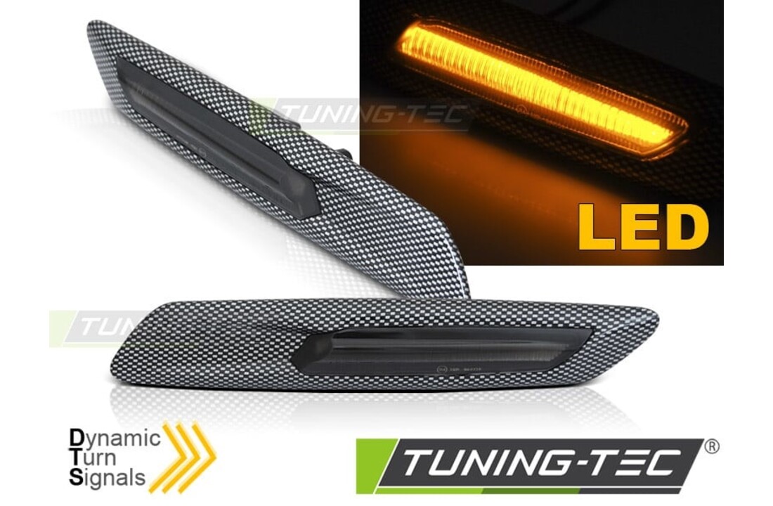 Zijkant knipperlichten geschikt voor BMW F10/F11 10-13 CARBON SMOKE