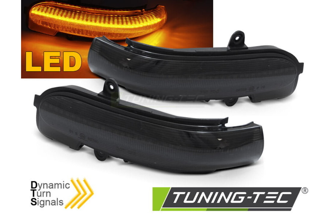 Spiegelknipperlichten geschikt voor MERCEDES C-klasse sedan, t-model,, sport coupe 2000-2007 - LED smoke