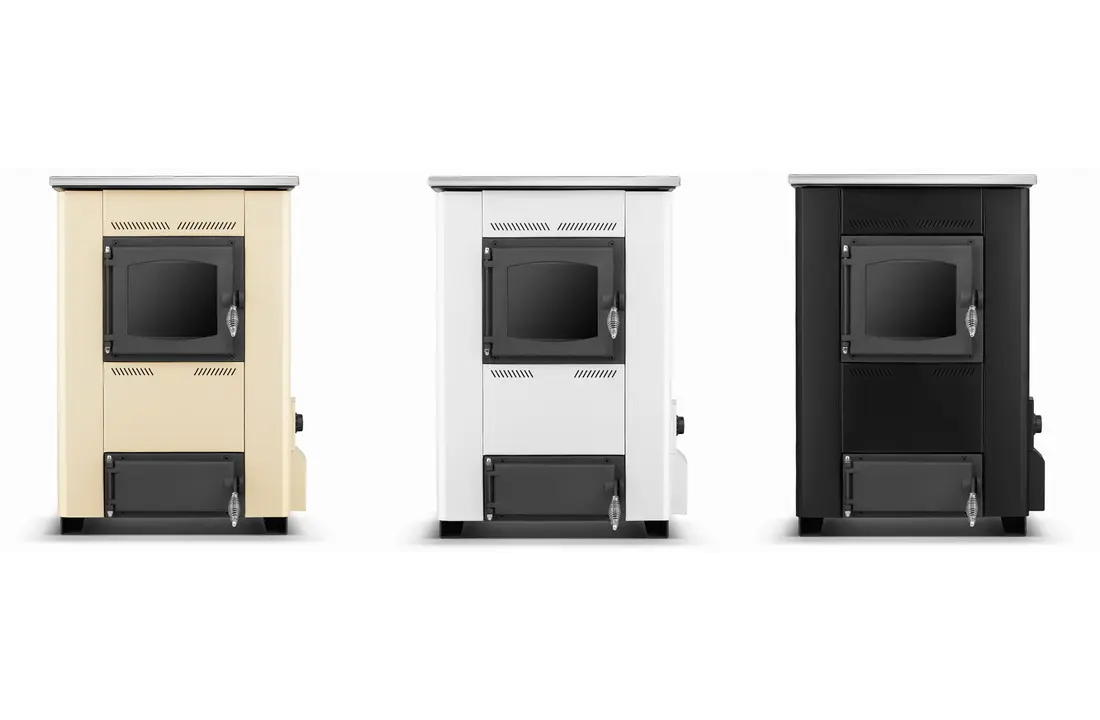 CV houtkachel met kookplaat - 25 kW - TEMY ES 25 - beige