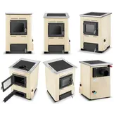 CV houtkachel met kookplaat - 15 kW - TEMY ES 15 - beige