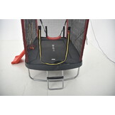 Trampoline rechthoekig 126×193 cm - glijbaan & schommel - rood