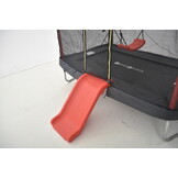 Trampoline rechthoekig 126×193 cm - glijbaan & schommel - rood