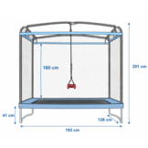Trampoline rechthoekig 126×193 cm - met schommel - blauw