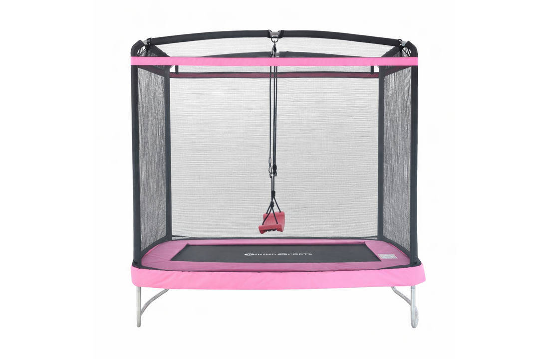 TrampolinTrampoline rechthoekig 126×193 cm - met schommel - roze