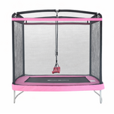 Trampoline rechthoekig 126×193 cm - met schommel - roze