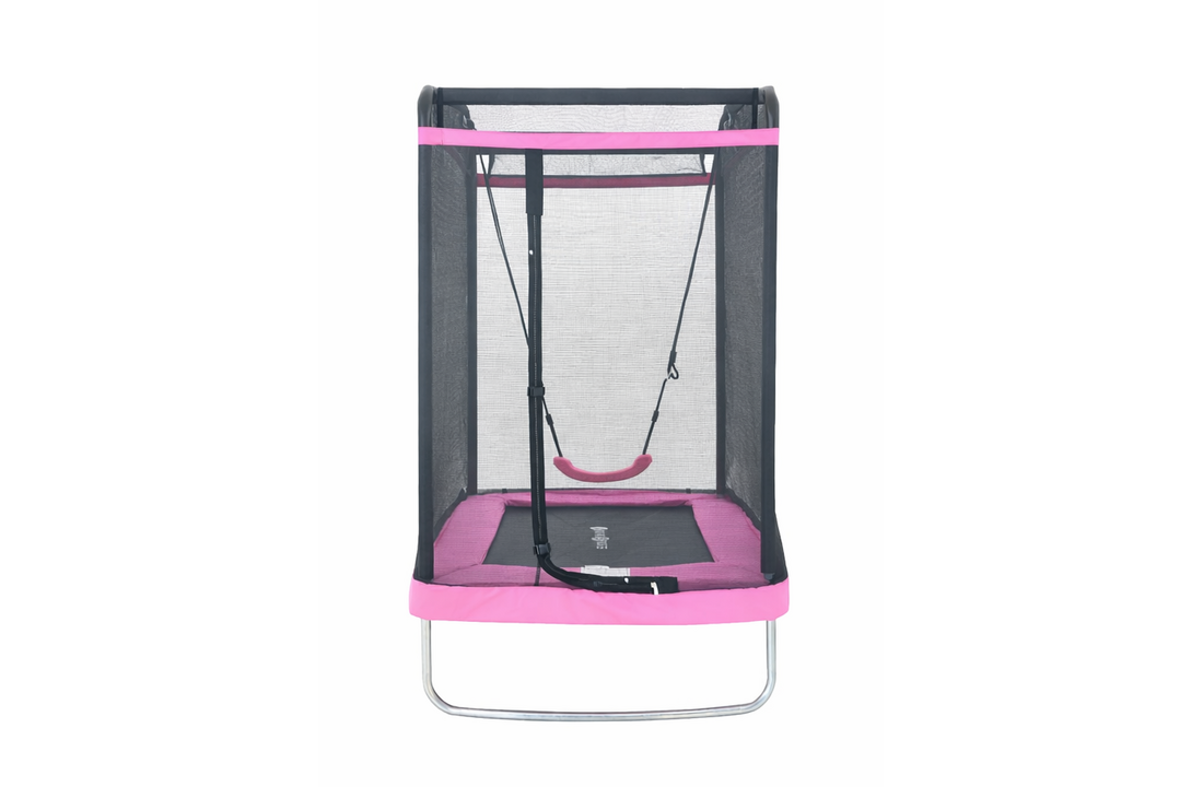 TrampolinTrampoline rechthoekig 126×193 cm - met schommel - roze
