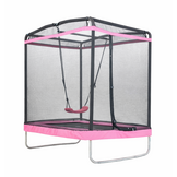 Trampoline rechthoekig 126×193 cm - met schommel - roze