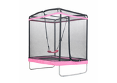 Trampoline rechthoekig 126×193 cm - met schommel - roze