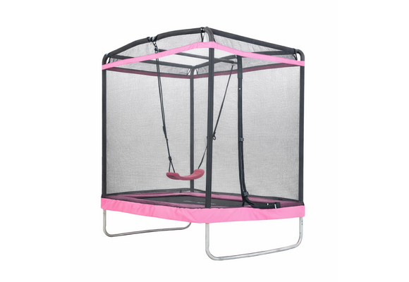 Trampoline rechthoekig 126×193 cm - met schommel - roze