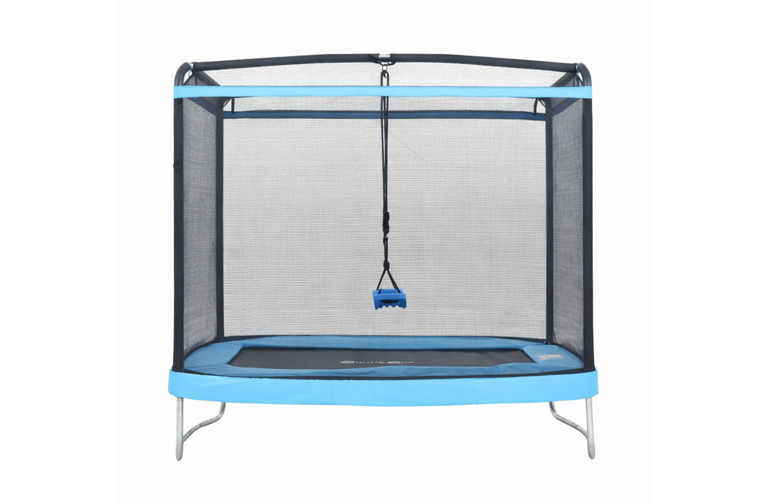 Trampoline rechthoekig 126×193 cm - met schommel - blauw