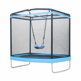 Trampoline rechthoekig 126×193 cm - met schommel - blauw