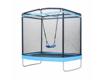 Trampoline rechthoekig 126×193 cm - met schommel - blauw