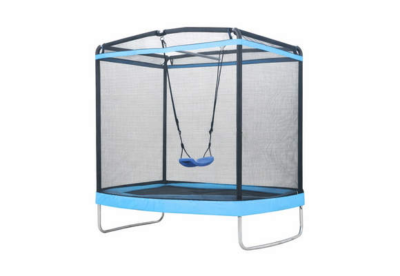 Trampoline rechthoekig 126×193 cm - met schommel - blauw