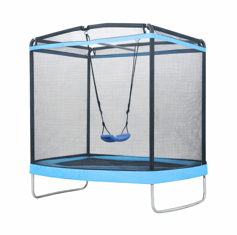 Trampoline rechthoekig 126×193 cm - met schommel - blauw