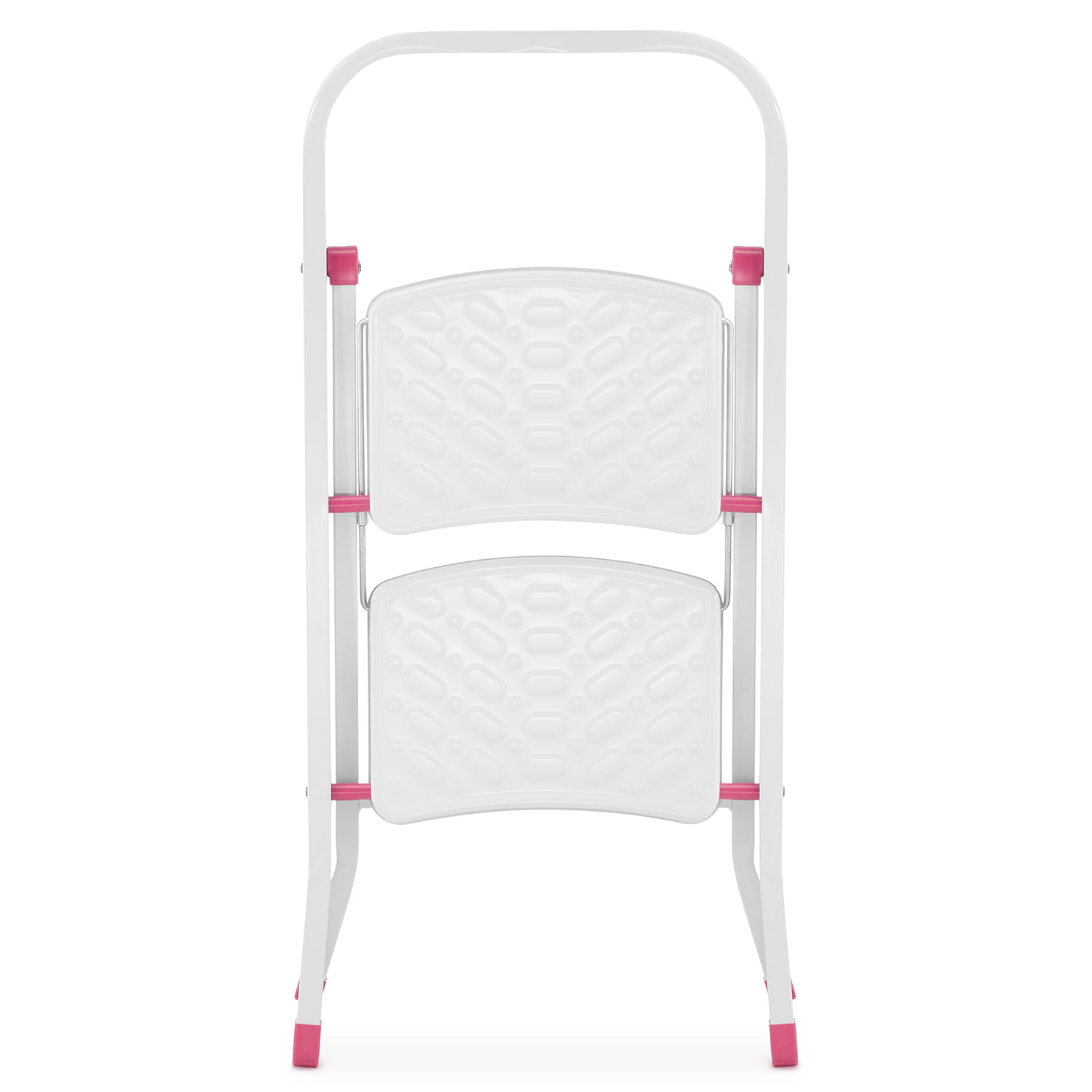 HIGHER 2-treden opvouwbare huisladder - wit/roze