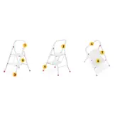 HIGHER 2-treden opvouwbare huisladder - wit/roze