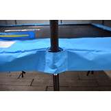 Trampoline rechthoekig - 373 x 253 cm - met net - lichtblauw