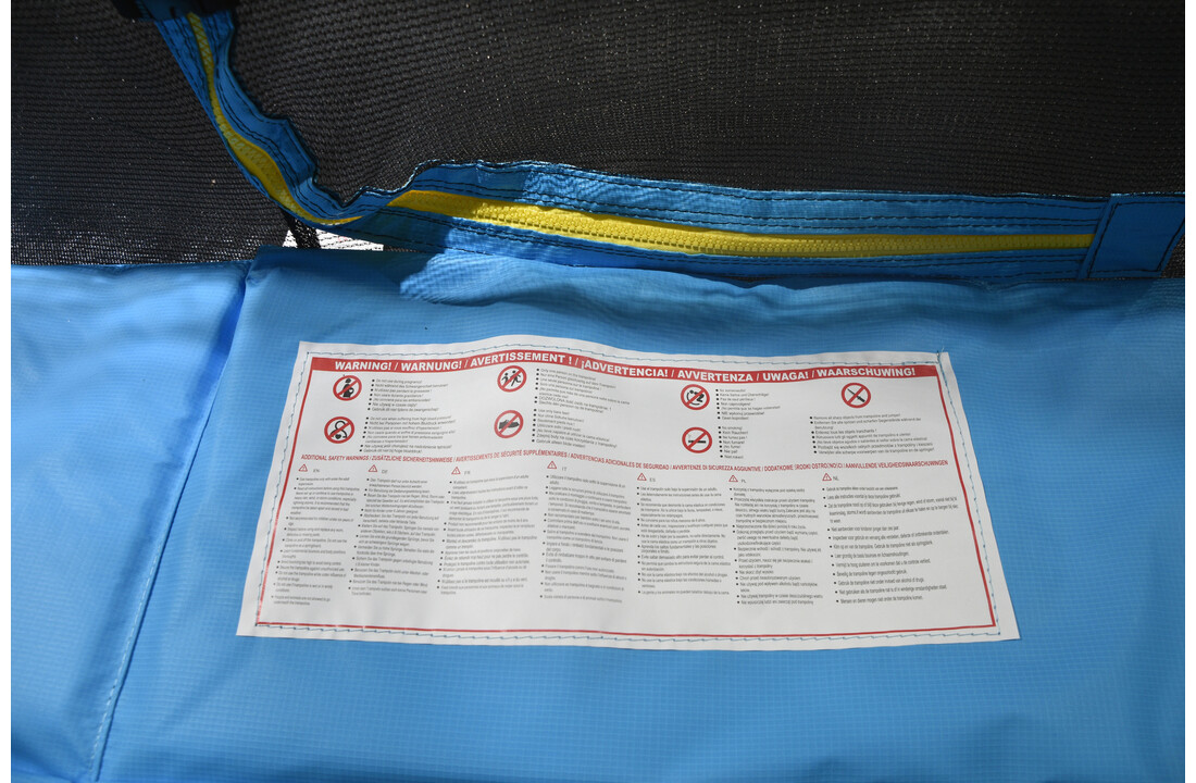 Trampoline rechthoekig - 373 x 253 cm - met net - lichtblauw