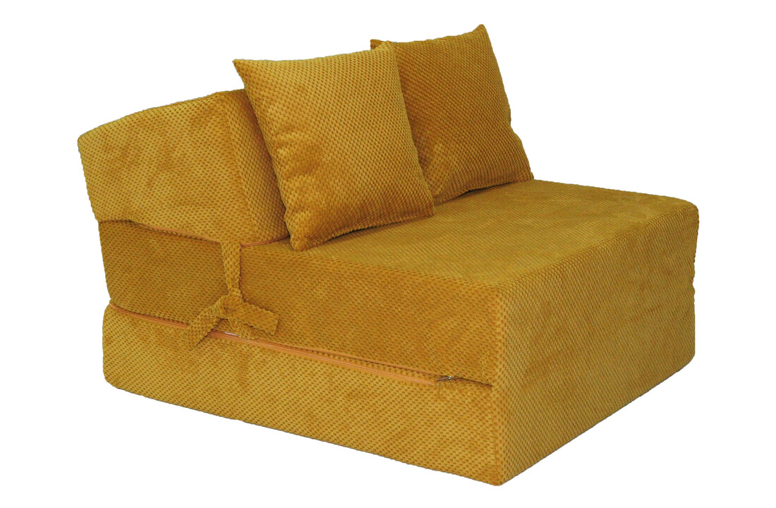 Opvouwbaar matras 200x70x15cm Okergeel Velvet DOT