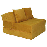 Opvouwbaar matras 200x70x15cm Okergeel Velvet DOT