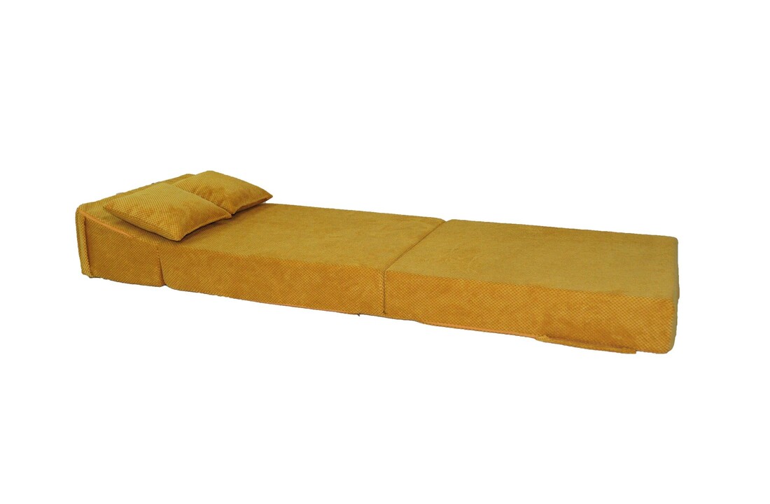 Logeermatras - 200x70x15cm Opvouwbaar, Oker Velvet DOT