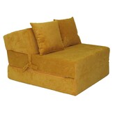 Logeermatras - 200x70x15cm Opvouwbaar, Oker Velvet DOT