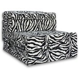 Logeermatras zebra 70x200x15cm, opvouwbaar, foam, wit/zwart
