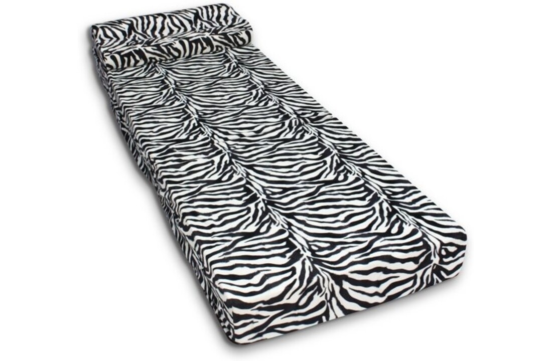 Opvouwbaar matras 70x200 | Zebra Design | 15cm Foam | Wit/Zwart