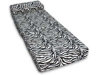 Opvouwbaar matras 70x200 | Zebra Design | 15cm Foam | Wit/Zwart