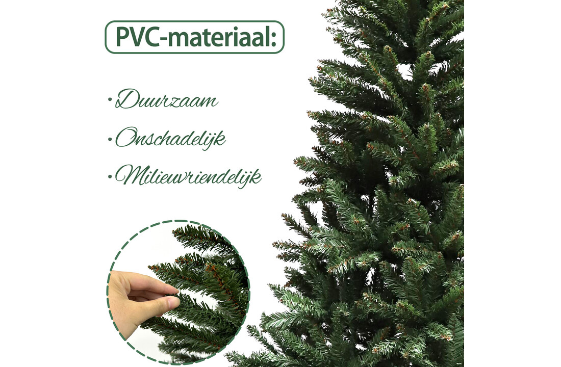 Kunstkerstboom 180 cm groen PVC – realistisch & vol