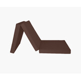 Opvouwbaar matras 195x80 cm - Dik foam, bruin, met draagtas