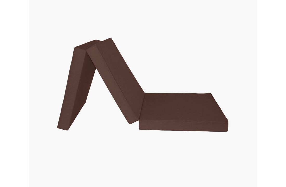 Slaapmat 15 cm dik - Opvouwbaar logeermatras 195x80cm Bruin Foam