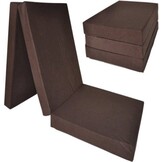 Slaapmat 15 cm dik - Opvouwbaar logeermatras 195x80cm Bruin Foam