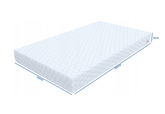 Matras 140x200 met tijk - Wit Koudschuim H3 - 10cm dik
