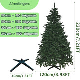 Kunstkerstboom 220 cm uitvouwbaar - Groen PVC - Realistisch