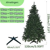 Nep kerstboom hoog 220 cm groen PVC uitvouwbaar