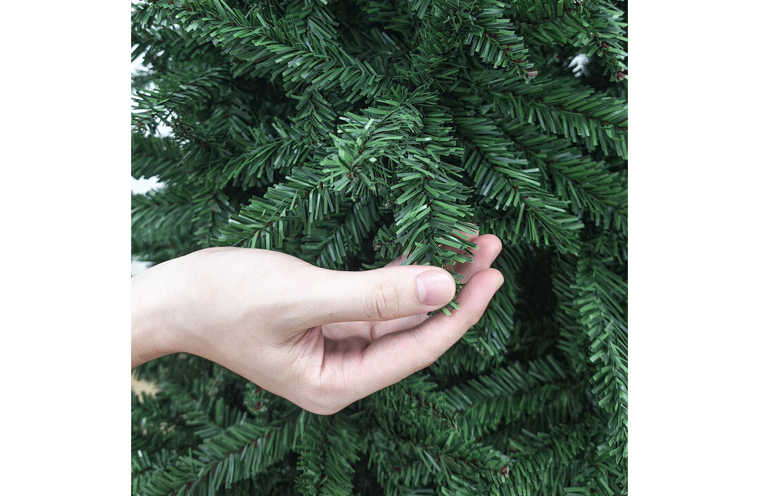 Nep kerstboom hoog 220 cm groen PVC uitvouwbaar