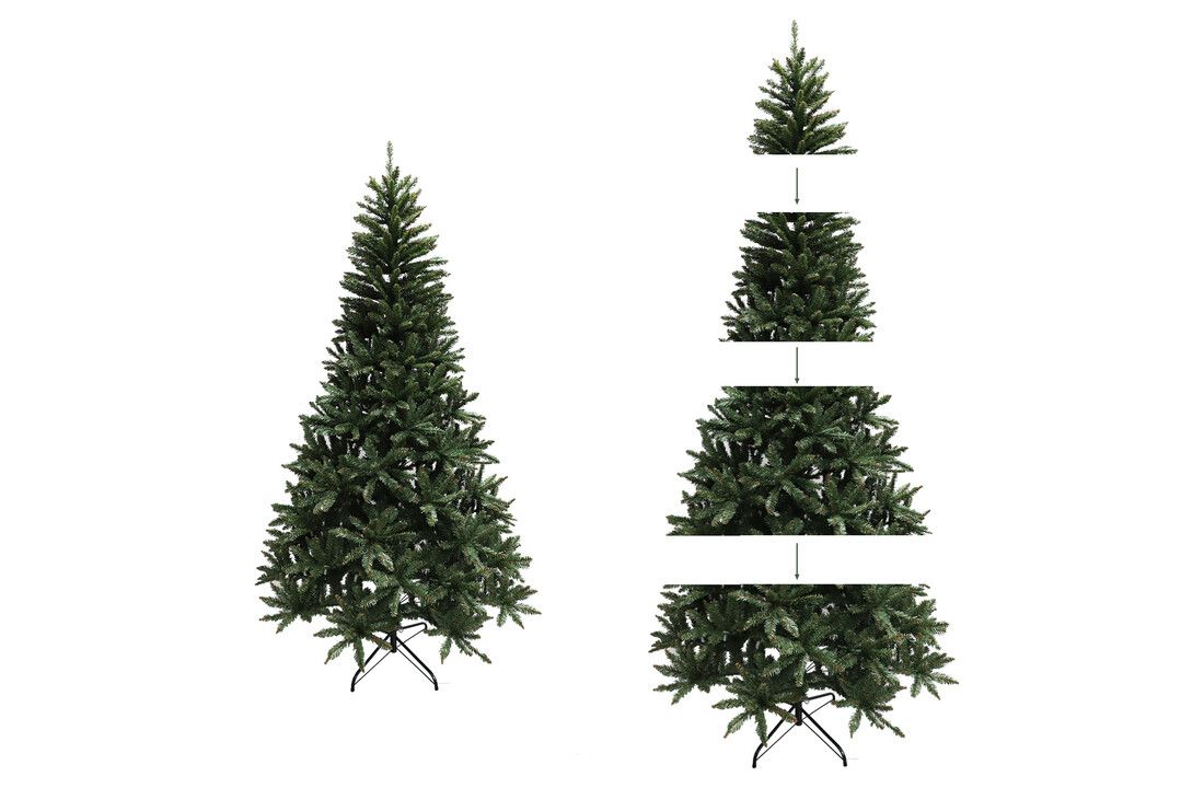 Groene kerstboom nep - 150 cm kunstspar met stalen voet