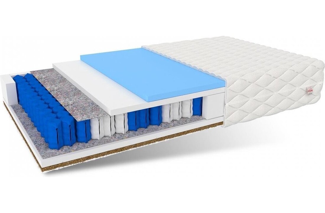 Matras 180x200 pocketvering | 7 zones, kokos, wit