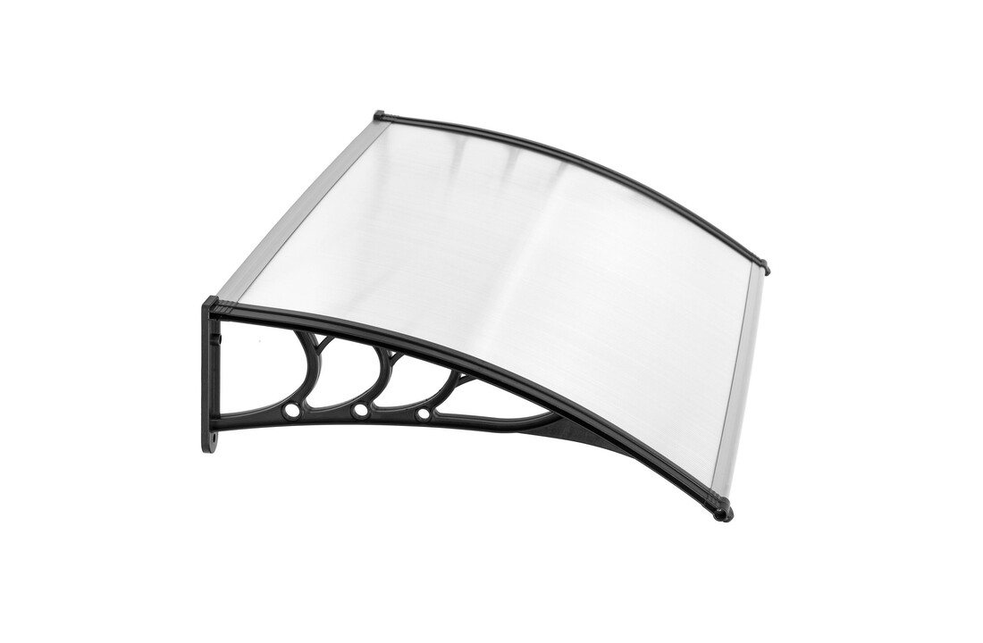 Kunststof luifel zwart frame 120x75,5x23 cm polycarbonaat