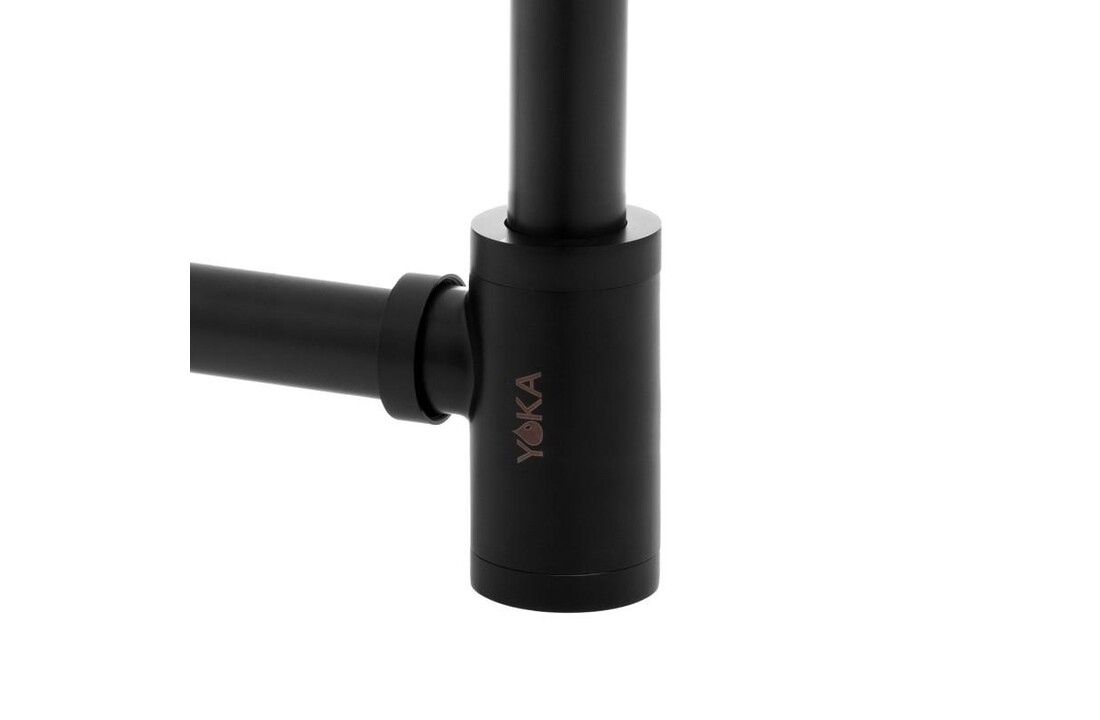 Wastafel sifon mat zwart | Messing | Klik-klak plug | Zonder overloop