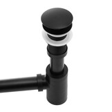 Sifon Zwart Met Stop - Mat Zwart Messing - 1 1/4"