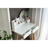 Kaptafel met lades wit, 80x40x122 cm, hout