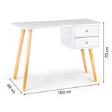 Wit bureau kinderkamer - 100x48x70cm - Grenen poten