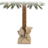 Kunstkerstboom 180 cm groen met houten stam en dennenappels