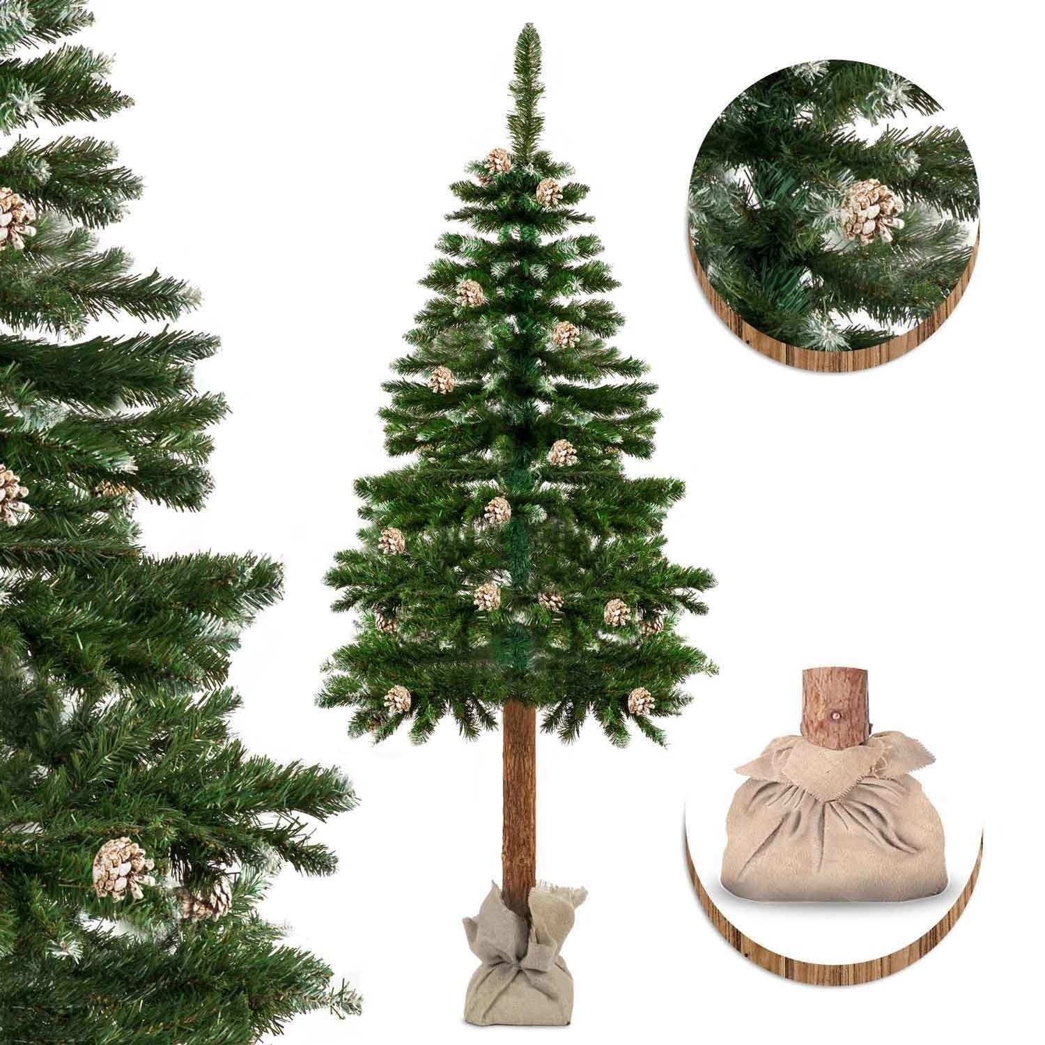 Kerstboom met dennenappels - 180 cm - Groen/Bruin - Grenenhout